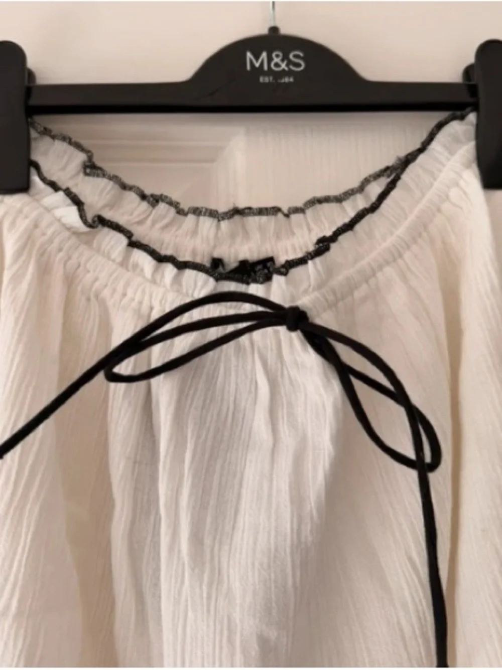 PrettyLittleThing Cream Maxi Skirt with Black Trim and Tie
